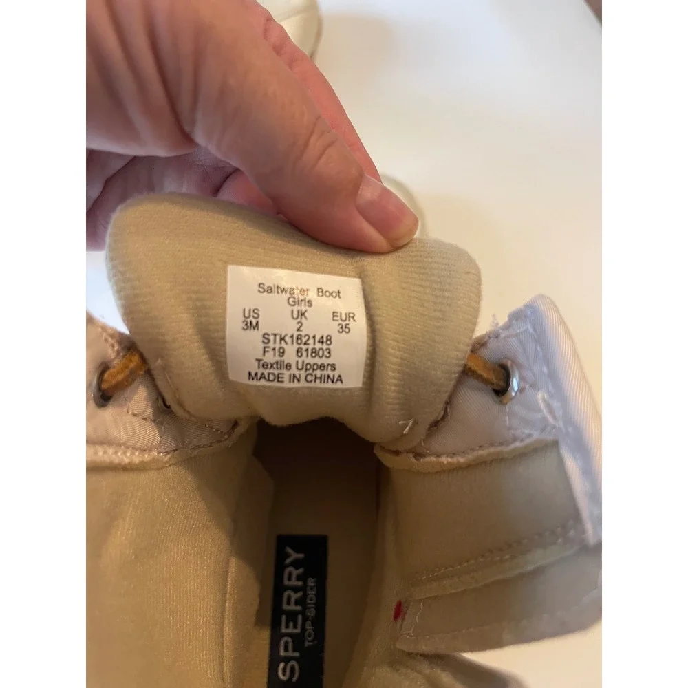 Sperry Kids Saltwater Pearl White Quilted Waterproof Duck Boots